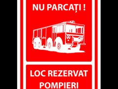 Semn pentru loc de parcate rezervat pompierilor